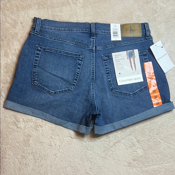 NWT Calvin Klein Blue High Rise Shorts sz 32 - Picture 8 of 9